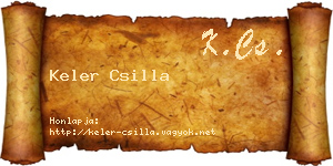 Keler Csilla névjegykártya